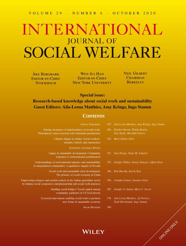 Social Work and Sustainable Rural Development: the Practice of Social Economy in China. International Journal of Social Welfare 29 (4): 346-355.